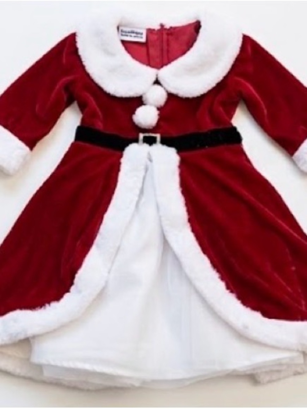 Blueberi Boulevard Toddler Girls Red Velvet Santa Christmas Dress 24M